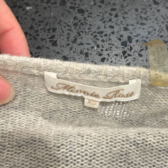 Minnie Rose Womens Heather Gray Cashmere Open Front Duster Cardigan Size XS GUC - Picture 3 of 7